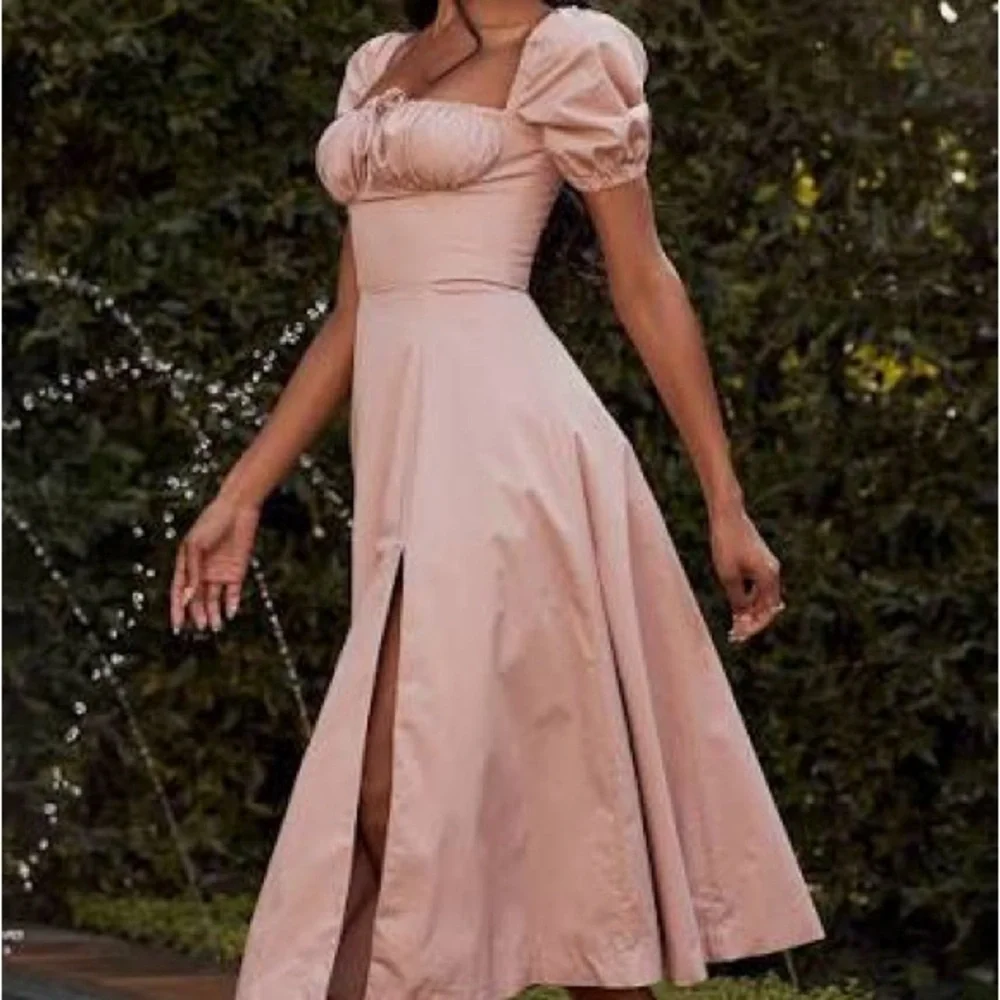 House of CB Blush Pink Mini Dress with Puff Sleeves - Picture 6 of 10